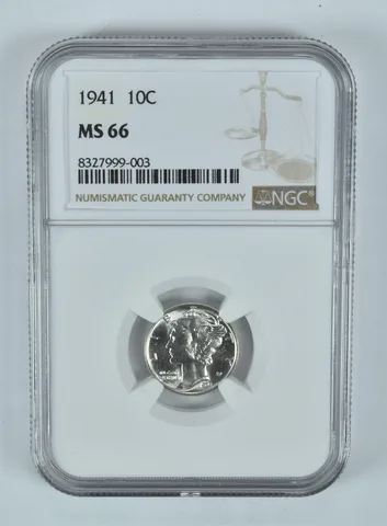 1941 Mercury Dime MS66 NGC Brown Label