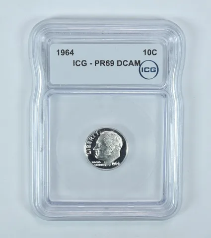 1964 Roosevelt Dime PR69 DCAM ICG