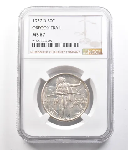 1937-D Oregon Trail Commemorative Half Dollar MS67 NGC a0806
