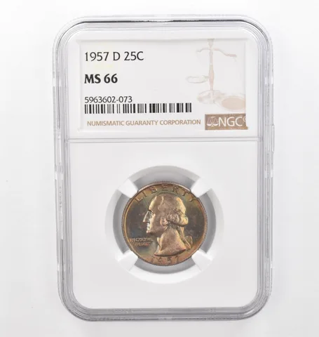 1957-D Washington Quarter MS66 NGC Beautiful Tone *2318