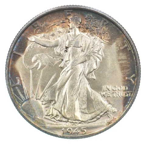 1945 Walking Liberty Half Dollar Beautiful Tone *8743