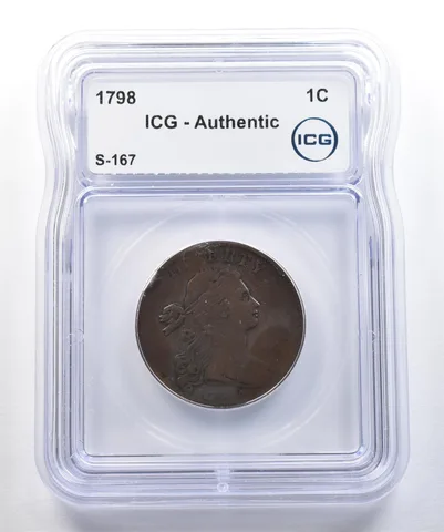 1798 Draped Bust Large Cent S-167 Authentic ICG a7770