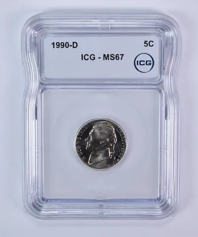 1990-D Jefferson Nickel MS67 ICG