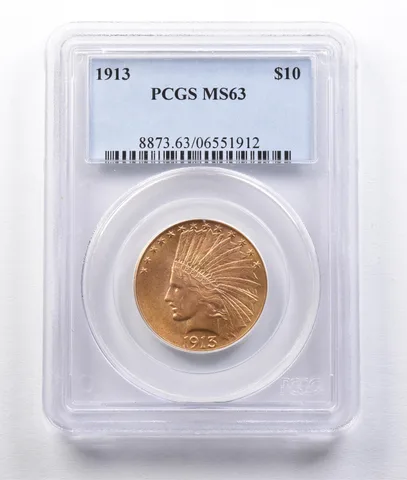 1913 $10 Indian Head Gold Eagle MS63 PCGS PQ *2967