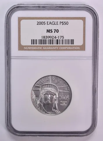 2005 $50 American Platinum Eagle 1/2 Oz Platinum MS70 NGC