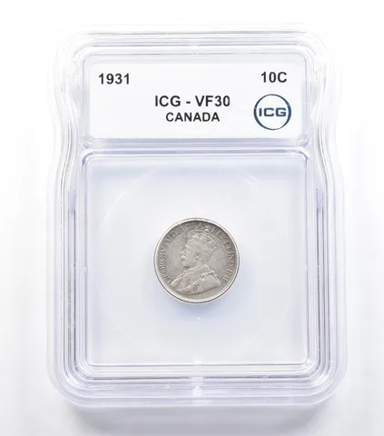 1931 Canada 10 Cents VF30 ICG *5688