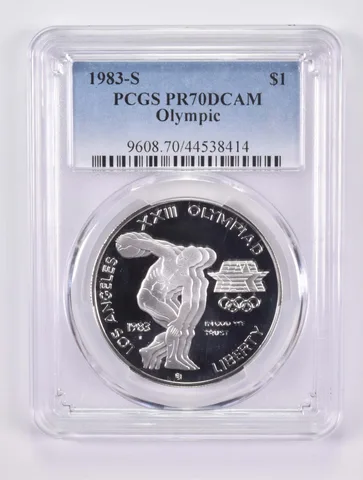 1983-S Olympic Discus Commemorative Silver Dollar PR70 DCAM PCGS