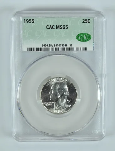 1955 Washington Quarter MS65 CAC CACg