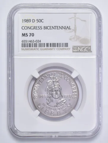1989-D Congress Bicentennial Commemorative Half Dollar MS70 NGC