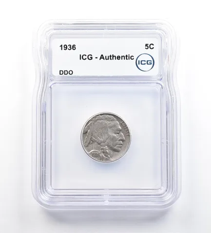 1936 Indian Head Buffalo Nickel DDO Authentic ICG *9177