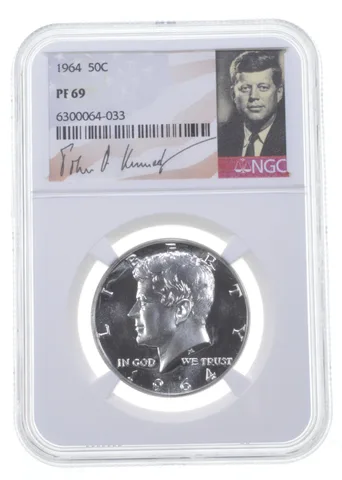 1964 Kennedy Half Dollar PF69 NGC Signature Label
