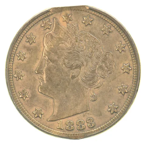 1883 Liberty V Nickel Beautiful Tone Racketeer - Clip Planchet Error *4302