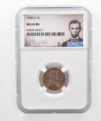 1958-D Lincoln Wheat Cent MS65 BN NGC Beautiful Tone *2967