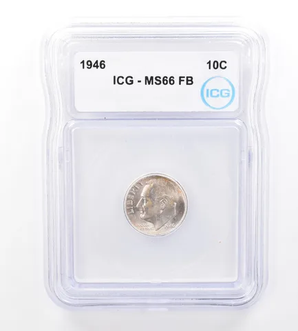 1946 Roosevelt Dime MS66 FB ICG Beautiful Tone *1666