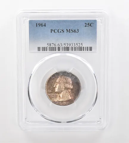1964 Washington Quarter MS63 PCGS Beautiful Tone *0925