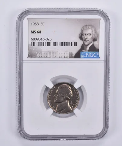 1958 Jefferson Nickel MS64 NGC Special Label