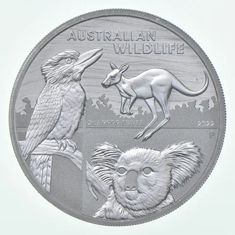 Random Date Australia 2 Dollars Silver Australian Wildlife 2 Oz Silver