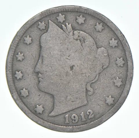 1912 (P) Liberty V Nickel AC Average Circ