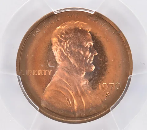 1970-S Lincoln Memorial Cent Large Date PR68 RD CAM PCGS Beautiful Tone *2576