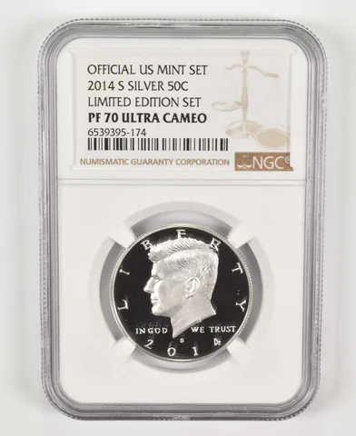 2014-S PF70 Silver Kennedy Half US Mint Limited Edition Set NGC