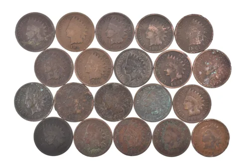 Lot 20 1800's 1890-1899 Indian Head Penny Cents US Coin Collection 2/5 Roll *500