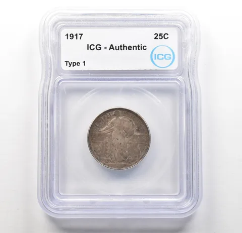 1917 Standing Liberty Quarter Type 1 Authentic ICG *6200