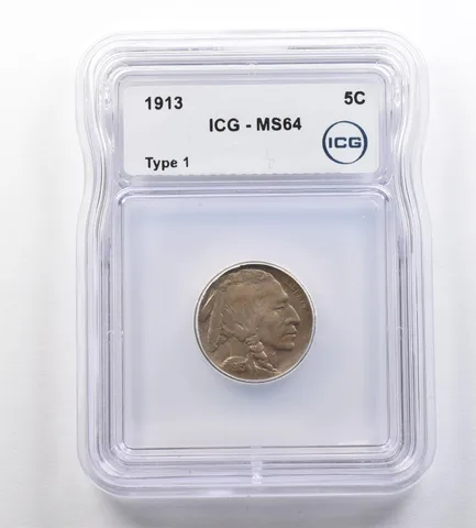 1913 Indian Head Buffalo Nickel Type 1 MS64 ICG *2491