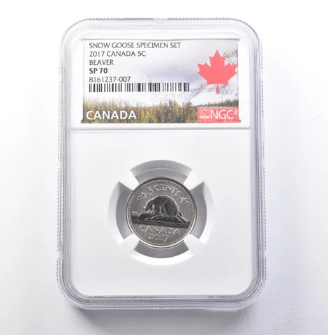2017 Canada 5 Cents Snow Goose Specimen Set Beaver SP70 NGC *5908