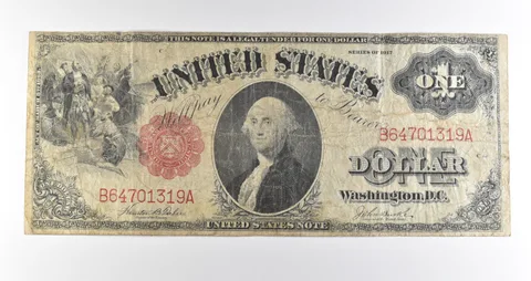 1917 $1 Legal Tender Large Note Red Seal *4558