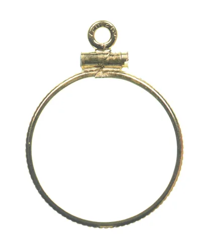 12k 0.6 Gram Gold Filled 15.5mm Coin Bezel Pendant Frame Edge *4899