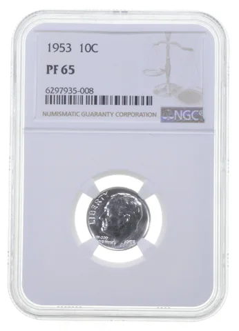 1953 Roosevelt Silver Dime PF65 NGC PR Proof