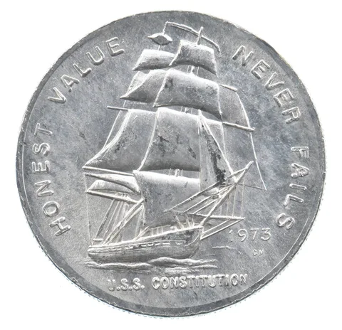 VINTAGE Art Bar/Round 1973 Constitution Mint Honest Value Silver 1 T Oz *254