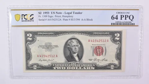 1953 $2 US Legal Tender Fr#1509 Choice Unc 64 PPQ PCGS