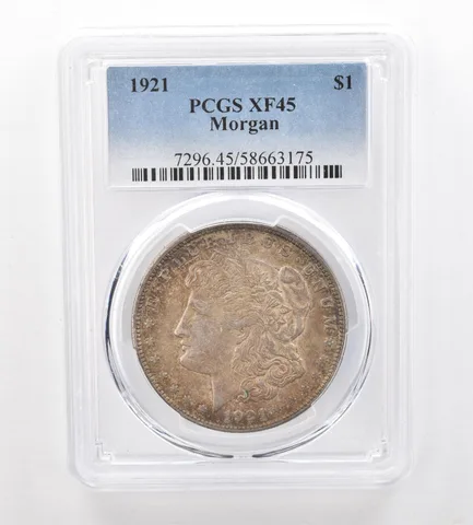 1921 Morgan Silver Dollar XF45 PCGS Beautiful Tone *7452