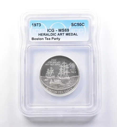 1973 So Called Half Dollar Boston Tea Party MS69 ICG *8464