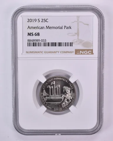 2019-S Washington Quarter ATB American Memorial Park MS68 NGC
