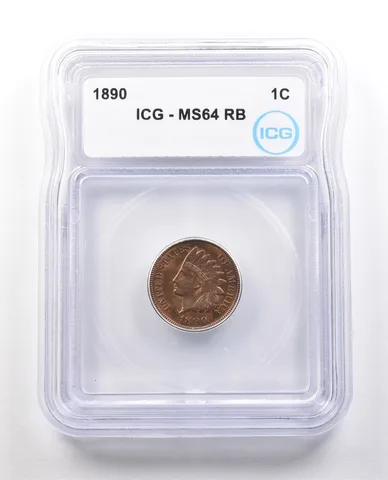 1890 Indian Head Cent MS64 RB ICG *1403