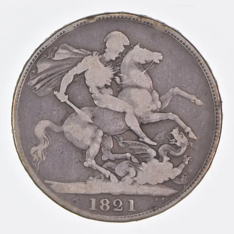 Better Date - 1821 United Kingdom 1 Crown World Coin- Silver *517