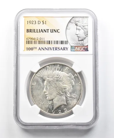 BU 1923-D Peace Silver Dollar NGC a1620