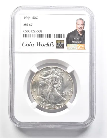 1944 Walking Liberty Half Dollar Miles Standish MS67 NGC *1340