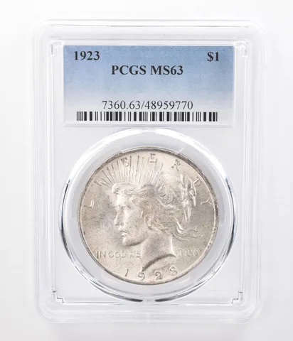 1923 Peace Silver Dollar MS63 PCGS Beautifully Toned Reverse *7458