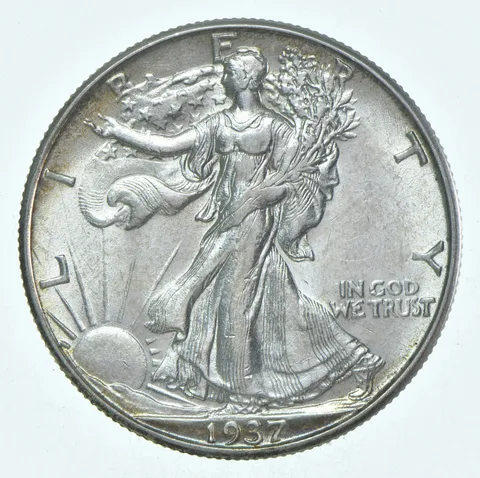 BU 1937-D Walking Liberty Half Dollar Uncirculated 90% Silver