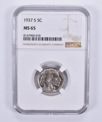 1937-S Indian Head Buffalo Nickel MS65 NGC Brown Label