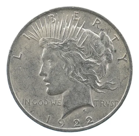 Early - 1922 Peace Silver Dollar - 90% US Coin *439
