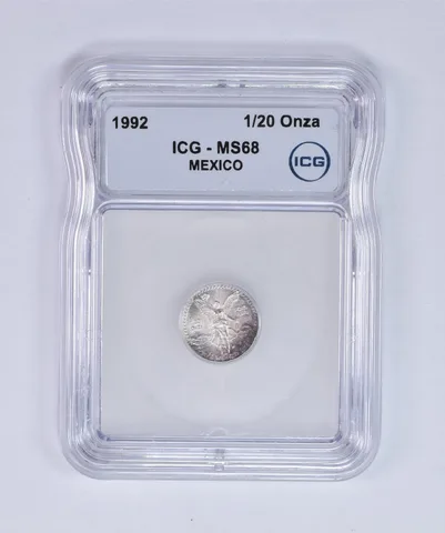 1992 Mo Mexico 1/20 Onza Silver Libertad MS68 ICG Beautiful Tone *8008