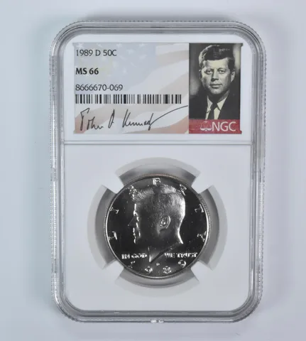 1989-D Kennedy Half Dollar MS66 NGC Signature Label