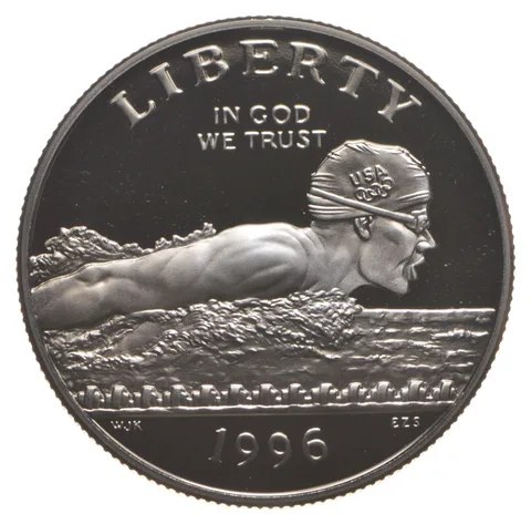1996 Unc Olympic Swimming Commemorative Half Dollar