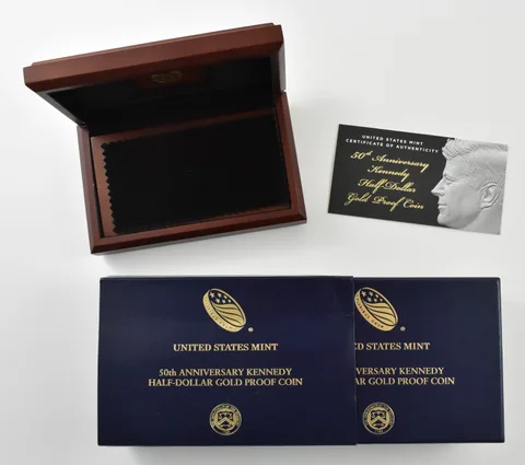 OGP 2014 50c GOLD Kennedy Proof 50th Anniversary BOX - NO COIN