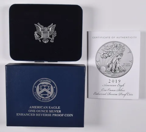 OGP 2019 Silver Eagle Enhanced Reverse Proof BOX & COA - NO COIN