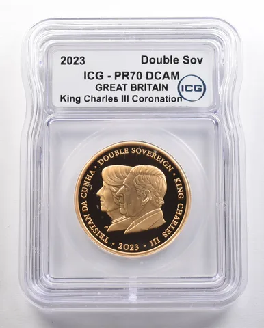 2023 Great Britain Gold Double Sovereign Charles III Coronation PR70 ICG *4411